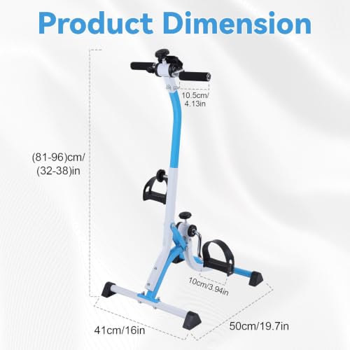 2026 JENPECH Pedal Exercise Bike, Adjustable Resistance Fitness Equipment for Seniors Leg Arm Workout, LCD Display, Portable Under Desk Pedal Exerciser for Knee Joint Recovery