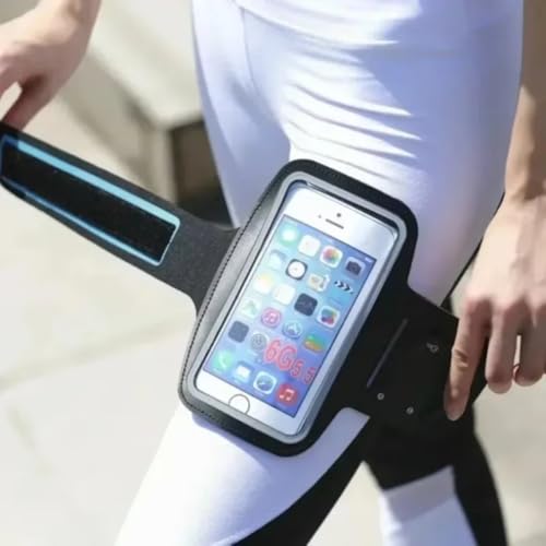 High Sensitive Touch Screen Sports Armband Breathable with Key Pocket for iPhone 17-12 Pro Max for Android Gym Jogging Daily Use (Dark Blue) - color: Dark blue