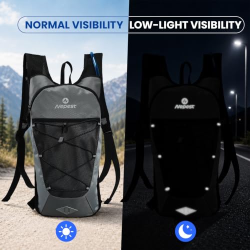 Nepest Hydration Backpack with 2L Water Bladder Water Back Pack - color: Grey