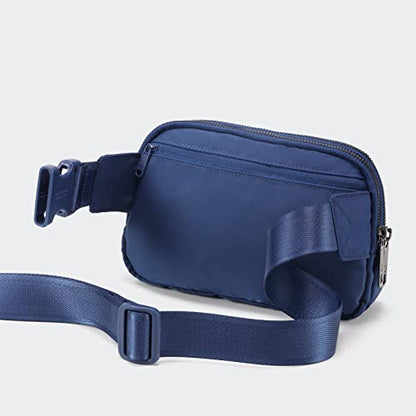 Pander Nylon Fanny Pack Belt Bag for Women with 5 Zipper Pockets - color: Blue Perennial