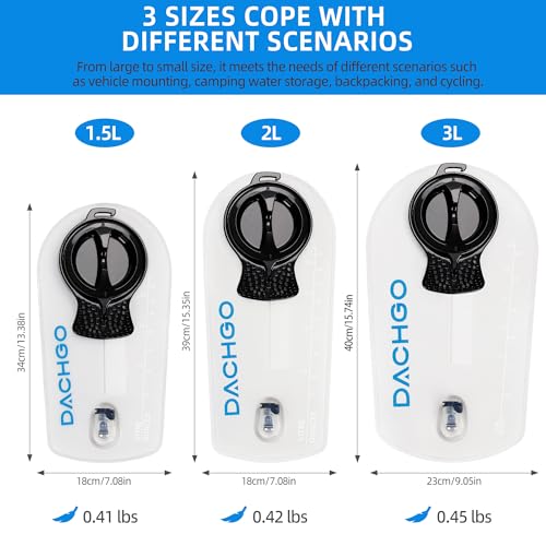 Hydration Bladder, 1.5L 2L 3L Water Bladder for Hiking Backpack, BPA-Free & Taste-Free Hydration Water Reservoir, Camping Cycling Running - color: Clear White, size: 1.5L
