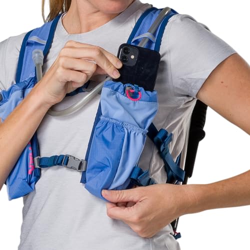 Nathan TrailMix Women's Running Vest/Hydration Pack. 12L (12 Liters) | 2L Bladder Included (2 liters). Zipper, Pockets. - style: Periwinkle/Estate Blue