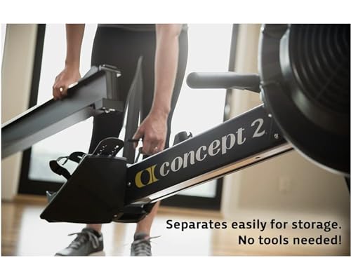 Concept2 RowErg Indoor Rowing Machine - PM5 Monitor, Device Holder, Adjustable Air Resistance, Easy Storage with FitXion Seat Cushion - color: Black
