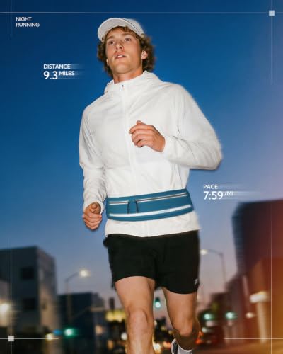 WATERFLY Running Belt Fanny Pack No-Bounce Large Phone Holder for Men Women - color: Blue, size: Large