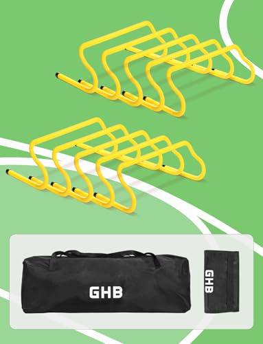 GHB Agility Hurdles 8" Speed Agility Training Hurdles - size: 10 Pack-Yellow