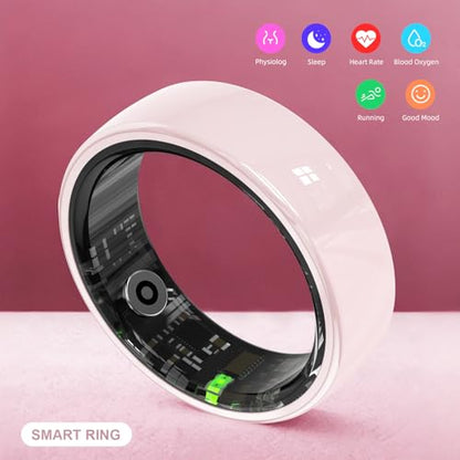 Ceramic Smart Ring for Women,Fitness Tracker with Sleep Monitor - size: 6