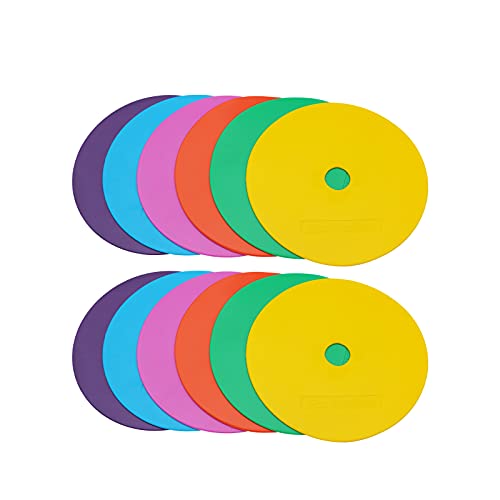 6inch Non-Skid Flat Cone Spot Markers for Sports Speed Agility Training - style: With hole