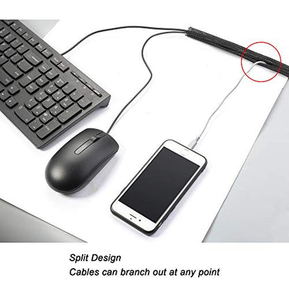 Cable Management Sleeve, Split Design, 10FT - 1 Inch, Black - color: Black, size: 1"-10ft