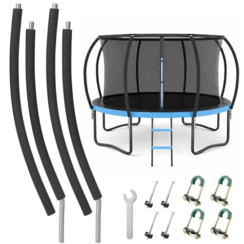 Trampoline Pole Replacement,Curved Enclosure Pole,Fit for 8-16ft, 4 Pcs