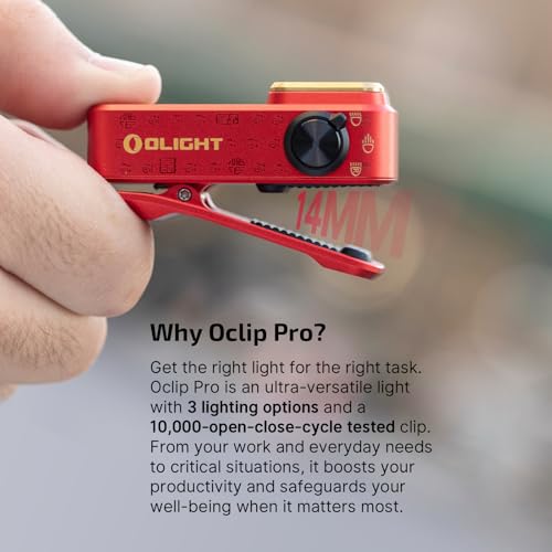 OLIGHT Oclip Pro Rechargeable EDC Clip-on Flashlight, FS Red - color: Red