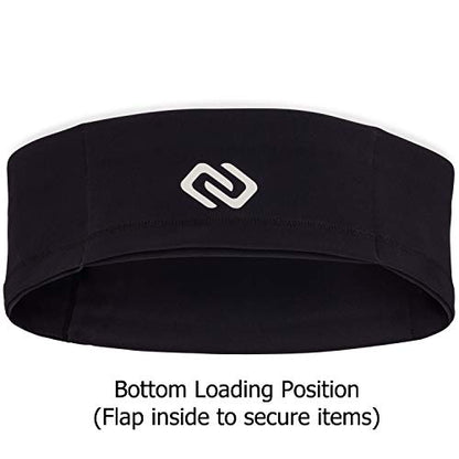 Sporteer VersaSlim Low-Profile Running Belt, Gym Waist Pack, Black, S - color: Black, size: Small