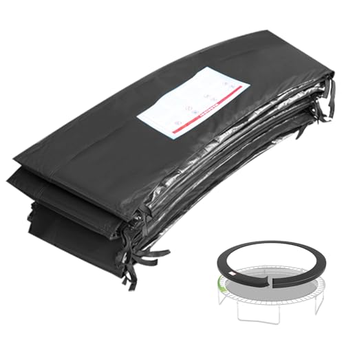 ACWARM HOME 16FT/15FT/14FT/12FT/10FT Trampoline Safety Pad Replacement, Round Trampoline Spring Protection Cover, Fits 16FT/15FT/14FT/12FT/10FT Frames, Water-Resistant Trampoline Accessories - color: Black, size: 15FT