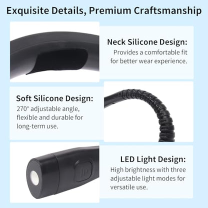 Neck Reading Light, Rechargeable Book Light, 3 Color Modes - style: Classic