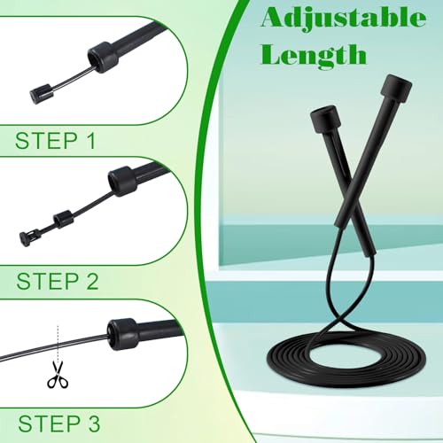 10 Pcs Jump Ropes, Adjustable Jumping Ropes, Black