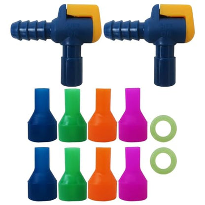 8X Bite Valve Replacement Silicone Mouthpieces Compatible for Most Brands with 2 Pieces Shut Off Valve and Tube Compatible for Hydration Pack Bladder (Green, Orange, Blue, Purple)