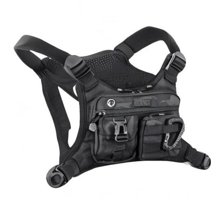 DEYACE Chest Bag For Men, Tactical Chest Pack With Built-In Phone Holder - color: Black-CP