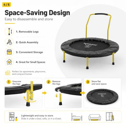 Teamson by Crowntec 36'' Round Mini Trampoline for Kids, Blue