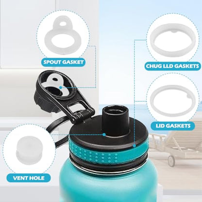 14 Pcs Water Bottle Gasket Replacement for Thermoflask 24oz/32oz/40oz/64oz, Leak-Proof Silicone Seal O Ring forWater Bottle Straw Lid, Chug Lid, Chug Spout