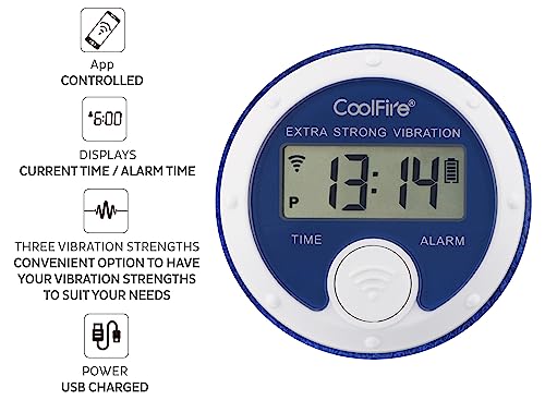 Coolfire Vibrating Alarm Clock Wristband, Silent Wake-Up Watch for Heavy Sleepers, Won’t Disturb Partner, Couples/Roommates, Deaf/Hearing Impaired, 4 Alarms, Bluetooth App, Rechargeable BK - color: Black