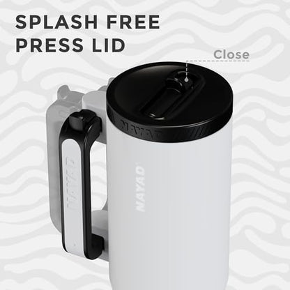 23oz Insulated Tumbler with Foldable Handle & 10oz Snack/Pill Container - color: white