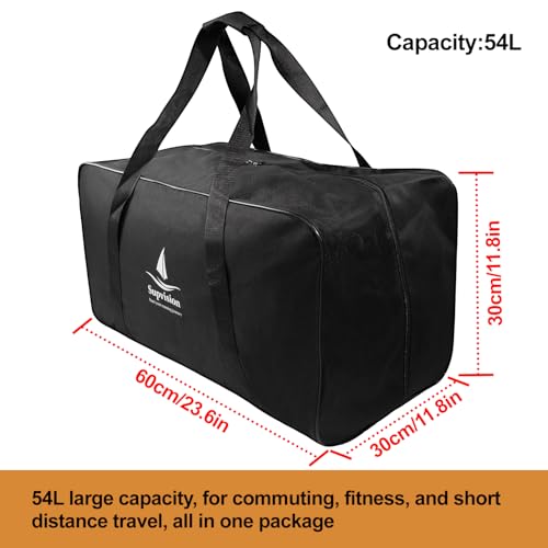 54L 14.2Gallons Foldable Duffle Cloth Bag Travel DuffelTote Bags Durable Luggage GymBag with Zippers and Handles for Camping and Traveling 23.6x11.8x11.8in - style: 23.6in-54l