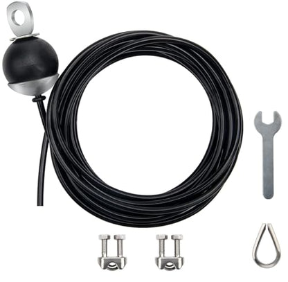 Adjustable Fitness Pulley Cable,Replacement Cable Machine Accessories,Cable Pulley Attachments for Gym -Thick 5mm(0.2inch) Heavy Duty Steel Wire Rope for Home Gym Cable - size: 79"