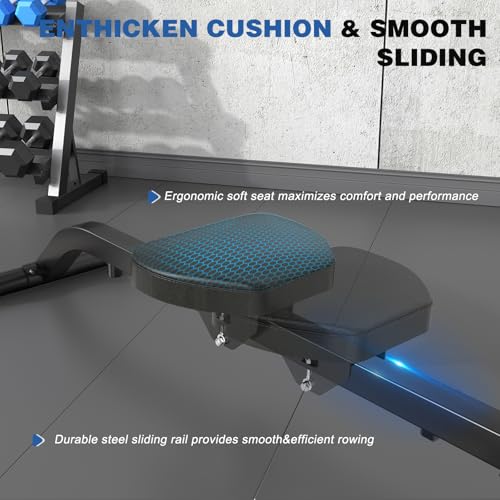 BEKING Foldable Rowing Machine,Adjustable LAT Pull Down & Low Row Cable Machine with Weight Plates,2 in 1 Multi-Function Compact Rowing Machine with High/Low Pulley Stations