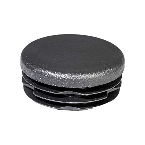 Prescott Plastics 1 1/2” (38.1mm) Outer Diameter Ribbed Plastic Hole Plugs, Round Black Metal Tubing End Caps, Strong Furniture Leg Inserts, Impact & Weather Resistant, Made in The USA - 10 Pack - color: 10 Pack, size: 1.5"