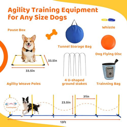 POPMOON Dog Agility Course Backyard Set, 11-Piece Dog Agility Equipment