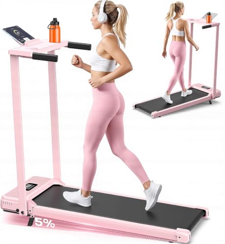 ANCHEER Walking Pad with Incline-Small Treadmill for Home - color: Baby Pink