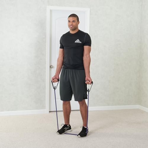 Black Mountain Products Single Resistance Exercise Band with Door Anchor and Starter Guide, 45-50-Pound, Purple - color: Purple