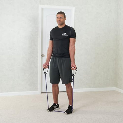 Black Mountain Products Single Resistance Exercise Band with Door Anchor and Starter Guide, 45-50-Pound, Purple - color: Purple