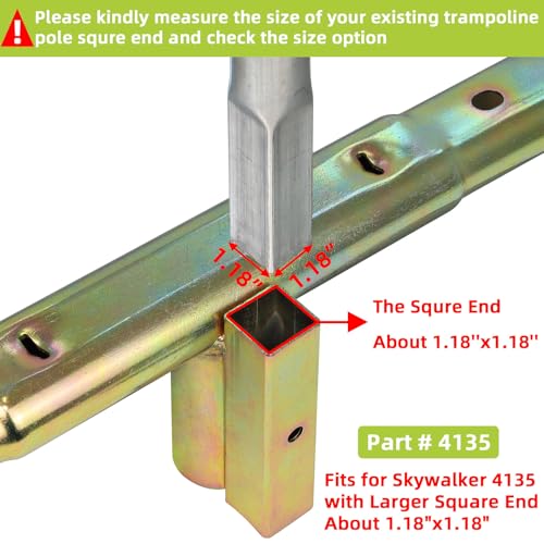 Trampoline Poles Replacement for Skywalker Or Jumpzylla Trampoline Net - style: For Skywalker 4135&4077-2xUpper+2xLower Tube