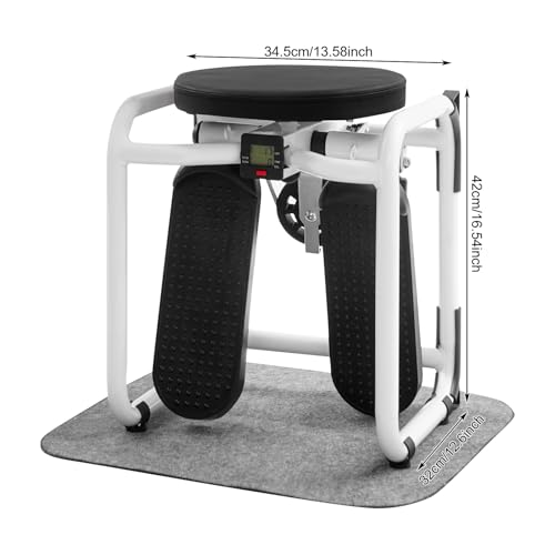 Mini Stepper with Bands & Monitor - 330LBS Hydraulic Full Body Workout, Silent Space Saving Exercise Equipment for Home Cardio, Arms, Legs & Glutes - color: White