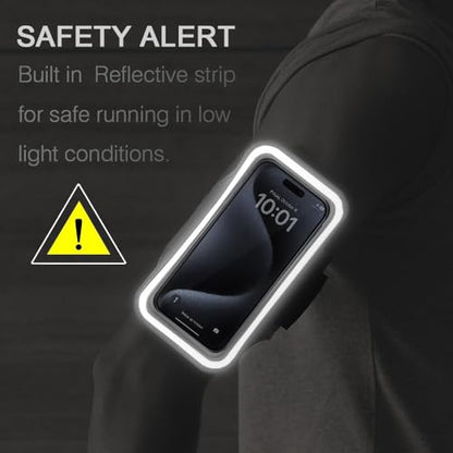 Slim Running Phone Armband for iPhone 17 16 15 14 Pro Max, Samsung Galaxy S26 S25 S24 S23 Ultra/Plus with Earphone Holder (Black, S) - color: Black, size: S