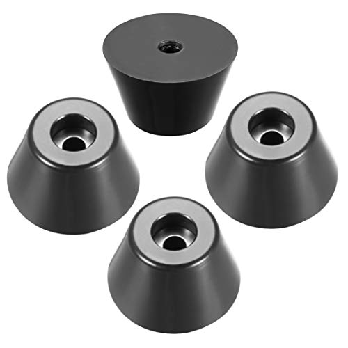 uxcell Rubber Feet Buffers Pads D50x32xH30mm Black 4pcs - size: 50x32x30mm