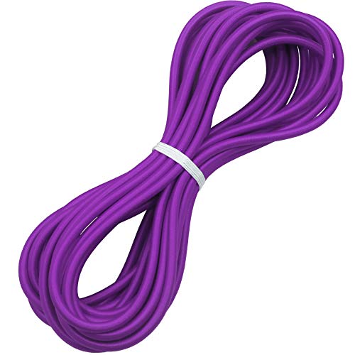 1/4" Elastic Bungee Shock Cords, 25 Feet Marine Grade Kayak Heavy Stretch String Rope & Tie Down Trailer Straps for DIY Projects Purple - color: Purple, size: 1/4" x 25'