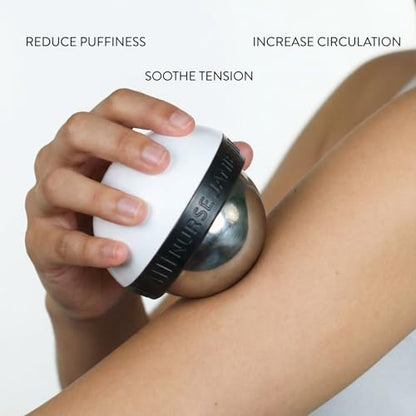 Nurse Jamie Super-Cryo Massaging Orb – Stainless Steel Roller for Face & Body – Long-Lasting Cooling & Warming Therapy for Circulation, Recovery & Tension Relief - color: Silver (Large)