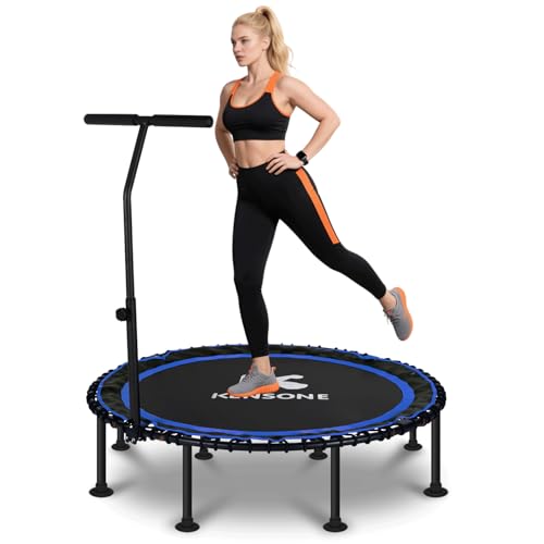 K KENSONE 40/48" Rebounder Trampoline for Adults, Bungee, 450/550 LBS Quiet - color: Blue, size: 48" T-Bar