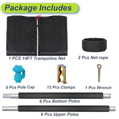 Universal Trampoline Poles Replacement Net Pole for Trampoline Leg Max 1.5"