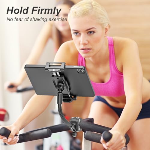 Metal Gooseneck Spin Bike Tablet Holder for Exercise/Stationary Bike