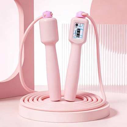 Counting Jump Rope for Fitness, Adjustable PVC Skipping Rope, Smooth Rotation for Indoor Outdoor Workout
