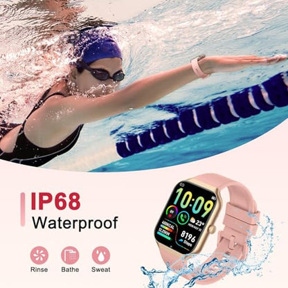 Jugeman Smart Watch for Women, 1.96" HD Smartwatch (Answer/Make Call) Pink - color: shocking pink