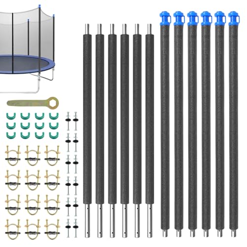 FAHKNS 6PCS Trampoline Replacement Straight/Curved Poles