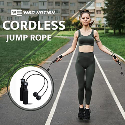 WOD Nation Ropeless Jump Rope for Men & Women - Cordless Jump Ropes for Fitness