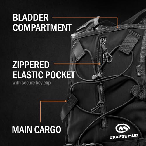 Orange Mud Endurance Pack V3.0 Running Vest – 2L Hydration Backpack for Trail Running, Hiking & Cycling – Lightweight, Breathable Mesh, Gear Pockets, Trekking Pole Loops - color: Black