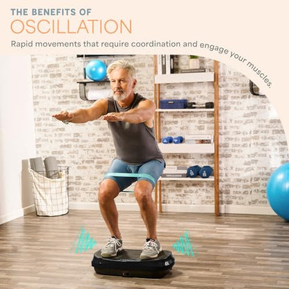 Lifepro Waver Mini Vibration Plate Exercise Machine with Resistance Bands - color: Black