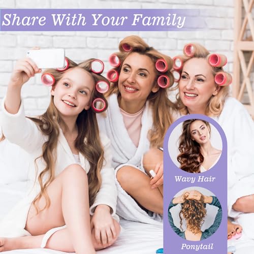 5 Size Hair Rollers, 72Pcs Roller Set, Hair Curlers for Blowout Look Long, Short Hair, Jumbo Large Big Small 30 Hair Rollers, 40 Roller Clips, Tail Comb, Storage Bag