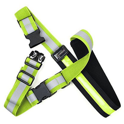 Illumiseen Extension for the LED Reflective Belt – Adds a max. of 19.6” to your LED Belt - color: Neon Green