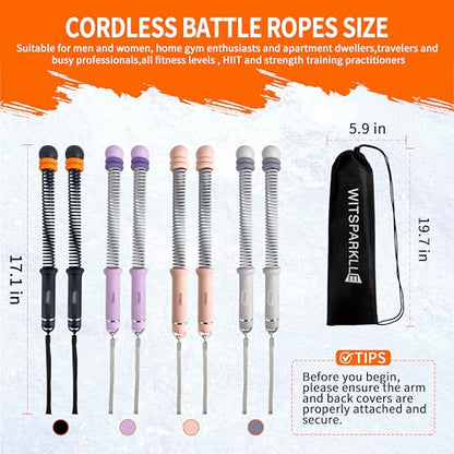 Portable Adjustable Ropeless Battle Ropes with Black - color: Black
